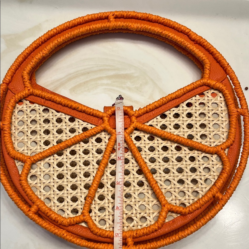 Tiki Tropical Hawaiian Pin-up Woven Orange Purse - Picture 6 of 6